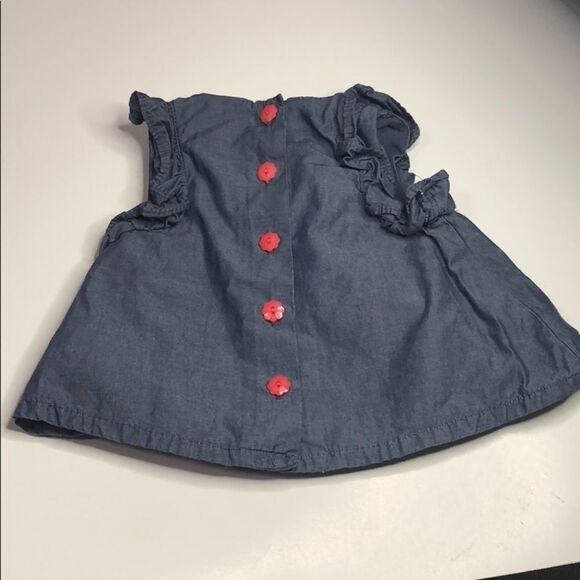🍭6/$30 Dylan and Abby Chambray Baby Infant Girl’s Short Sleeve Shirt - 0-3 m - Picture 5 of 7